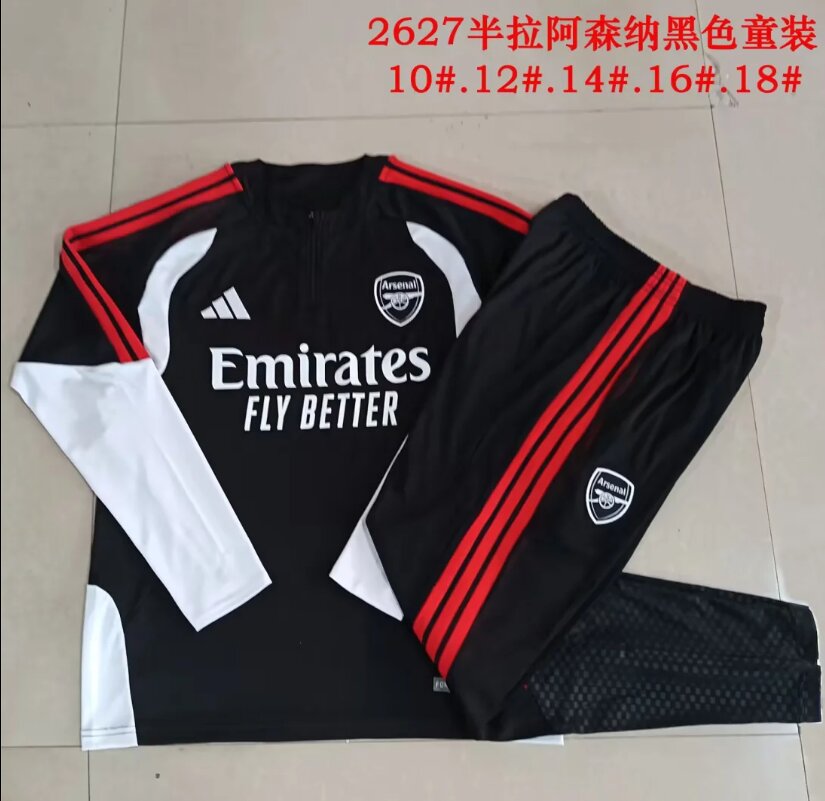 Kids Arsenal 26/27 Tracksuit - Black/White/Red